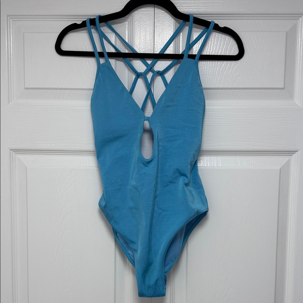 PEIXOTO ISLA Sky Blue Strappy One-Piece Swimsuit